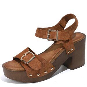Women's Sandals Summer Platform High Heels Buckle Straps Pumps Party Shoes Lady